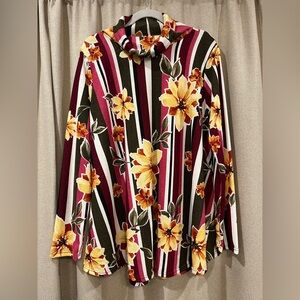 Floral Striped Women's Top